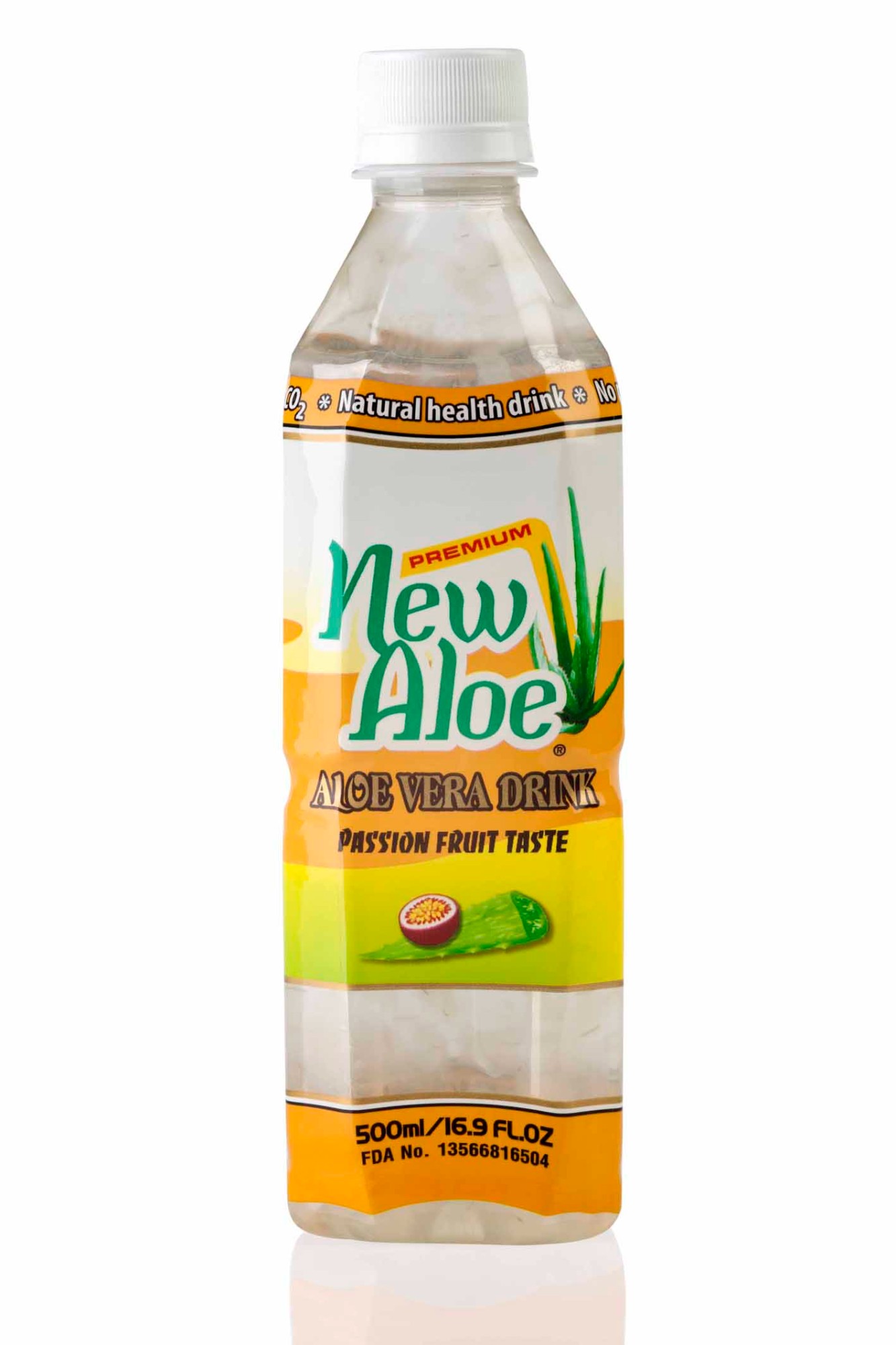 Aloe vera drink with passion fruit flavor