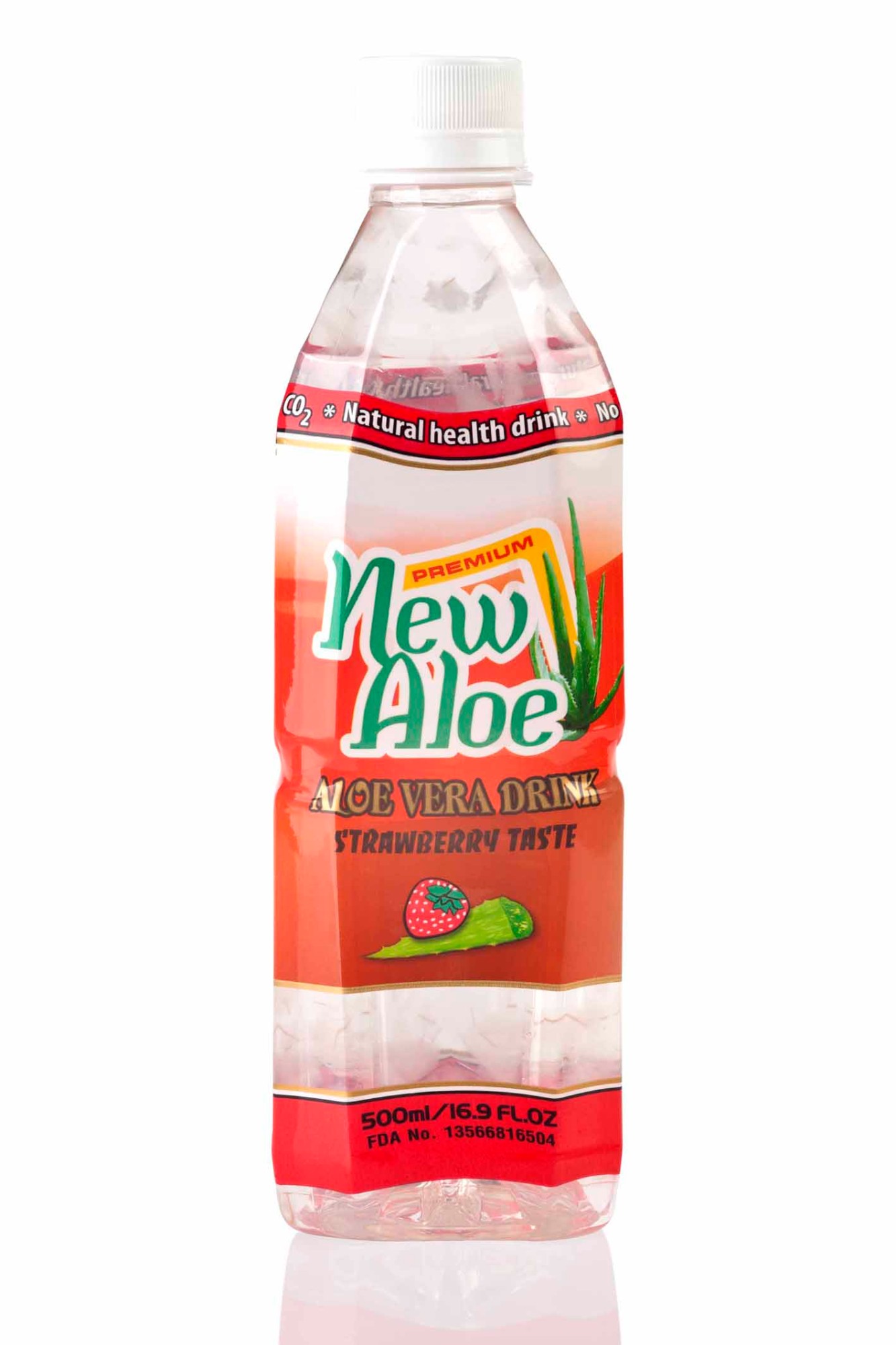 Aloe vera drink with strawberry flavor