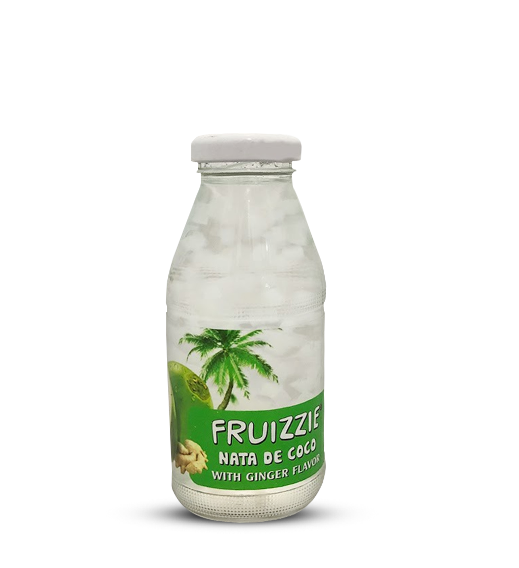 Coconut juice with nata de coco pieces in various flavors